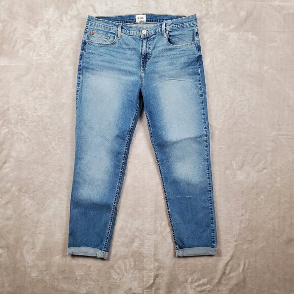 Hudson Natalie Jeans Midrise Slim Boyfriend Stretchy Crop Size 32 - Picture 1 of 14